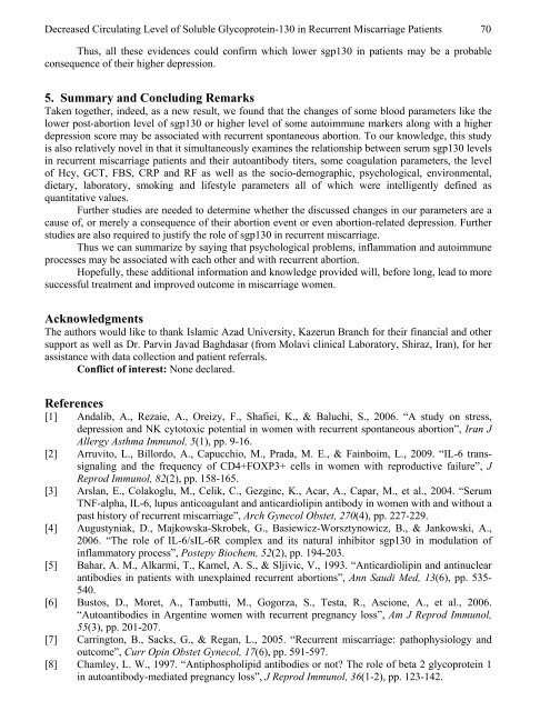 Decreased Circulating Level of Soluble Glycoprotein ... - EuroJournals