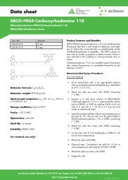 Data sheet DBCO-PEG4-Carboxyrhodamine 110 - Jena Bioscience