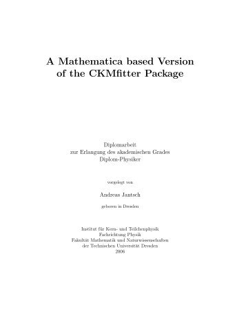 A Mathematica based Version of the CKMfitter Package