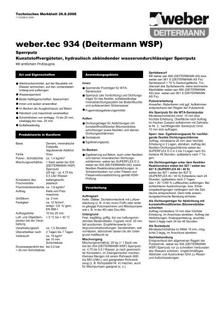 weber.tec 934 (Deitermann WSP) - Saint-Gobain Weber GmbH