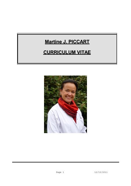 Martine J. PICCART CURRICULUM VITAE - Reliable Cancer ...