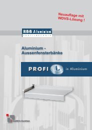 Aluminium - Aussenfensterbänke - R·B·B Aluminium Profiltechnik AG