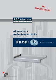 Aluminium - Außenfensterbänke - R·B·B Aluminium Profiltechnik AG