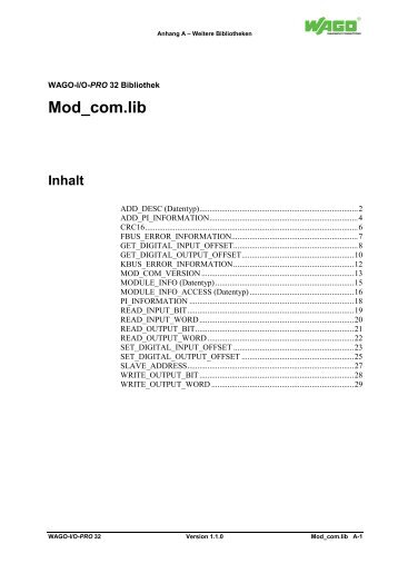 Mod_com.lib - Wago