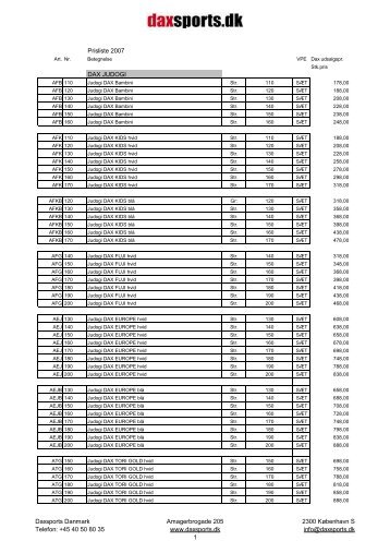 prisliste DAX daansk - Dax Danmark