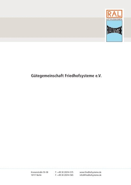 Gütegemeinschaft Friedhofsysteme e.V. - Friedhofssysteme.de