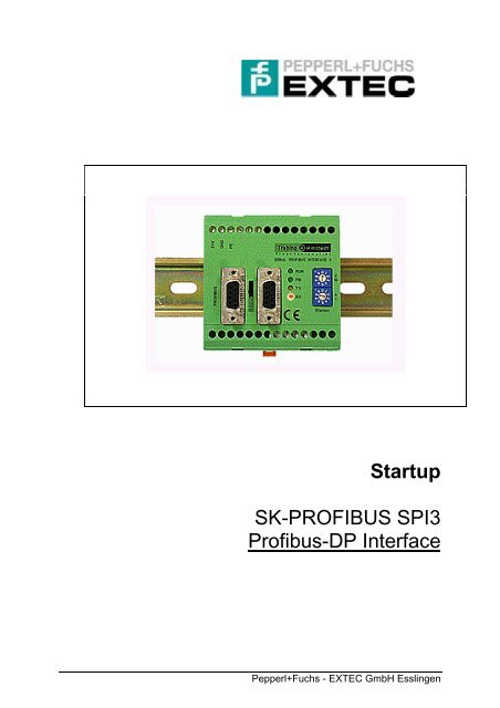 Startup Sk Profibus Spi3 Profibus Dp Interface Pepperl Fuchs