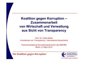 TI - Edda Müller Vortrag BMVBS - Transparency International