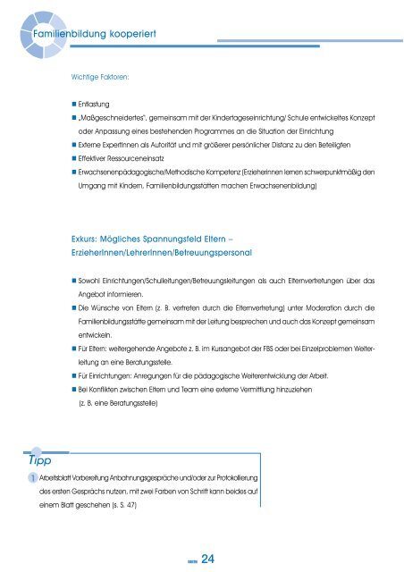 Arbeitshilfe "Familienbildung kooperiert" - Familienbildung in NRW