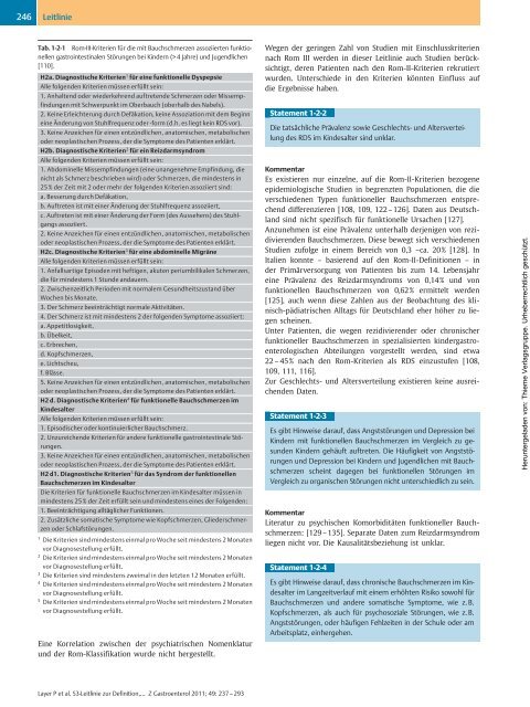 S3-Leitlinie Reizdarmsyndrom: Definition, Pathophysiologie ... - DGVS