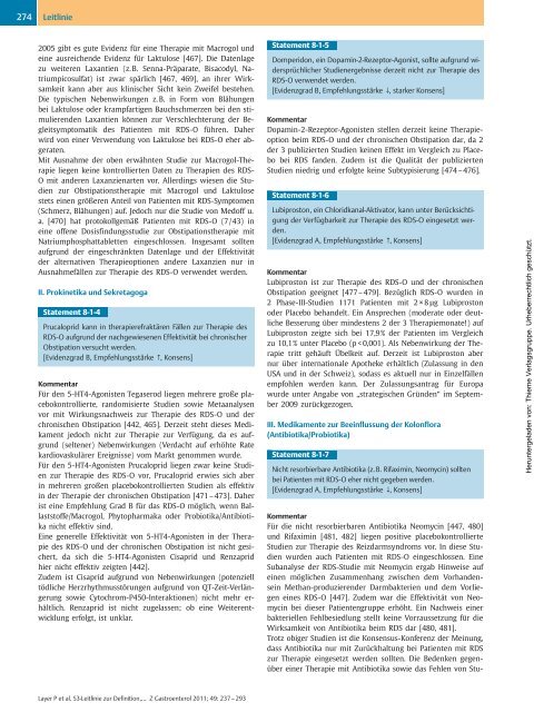 S3-Leitlinie Reizdarmsyndrom: Definition, Pathophysiologie ... - DGVS