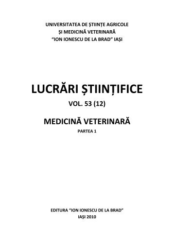 biochemical and haematological profile - Universitatea de Ştiinţe ...