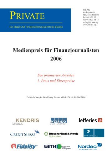 Medienpreis für Finanzjournalisten 2006 - Private Magazin