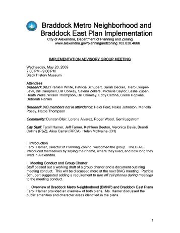 Braddock Metro Neighborhood and Braddock ... - City of Alexandria