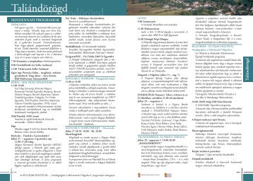 Taliándörögdi programok - Hunguest Hotels