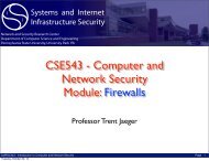 CSE543 - Computer and Network Security Module: Firewalls