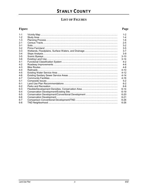 Land Use Plan – 2002 - Stanly County, North Carolina