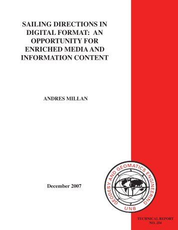 Technical Report 254 - Geodesy & Geomatics Engineering ...