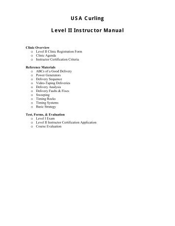 USA Curling Level II Instructor Manual - United States Curling ...