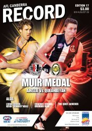 MUIR MEDAL - AFL Canberra