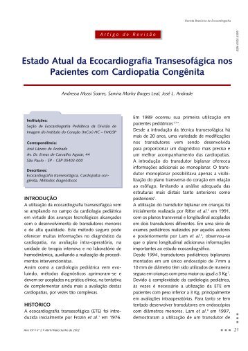 Estado Atual da Ecocardiografia Transesofágica nos Pacientes com ...