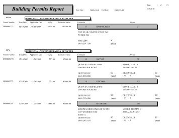 Building Permits Report - Greenville