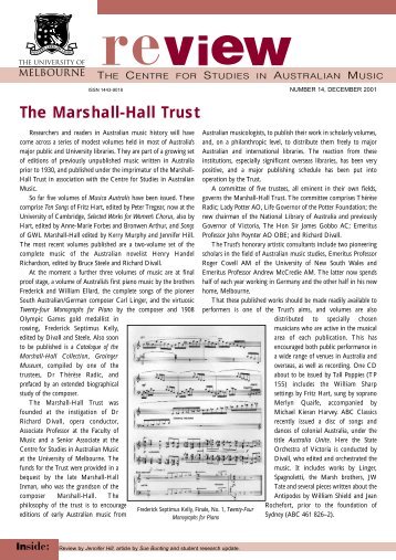 The Marshall-Hall Trust - Lyrebird Press