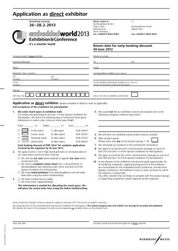 Download Application Form (pdf-file, 840 KB) - embedded world