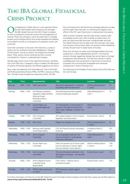 Final Programme - International Bar Association