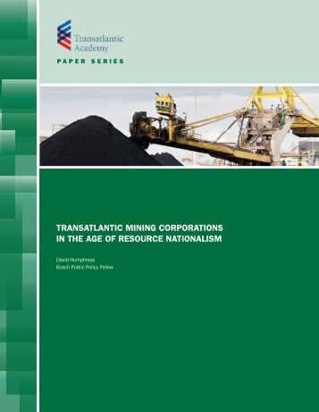 TransaTlanTic Mining corporaTions in The age of resource naTionalisM