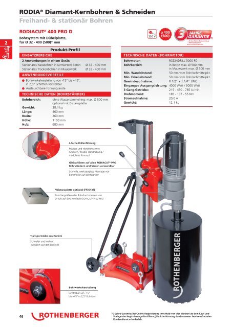 RODIA® Diamant- Kernbohren & Schneiden - Rothenberger