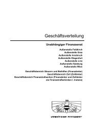 Geschäftsverteilung 1. Oktober 2009 - Unabhängiger Finanzsenat