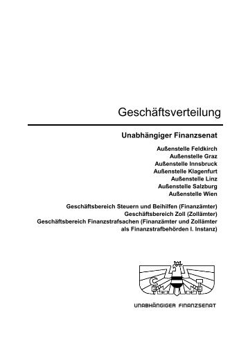 Geschäftsverteilung 1. Februar 2012 - Unabhängiger Finanzsenat