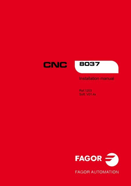 CNC 8037 - Installation manual - Fagor Automation