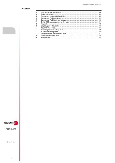 CNC 8037 - Installation manual - Fagor Automation