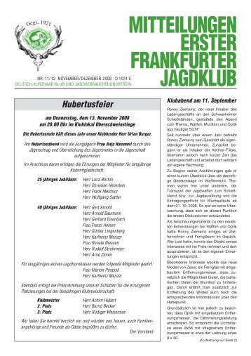 MITTEILUNGEN ERSTER FRANKFURTER JAGDKLUB