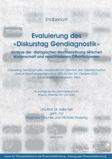 Abschlussbericht Diskurstag - Institut für Wissenschaftsforschung ...