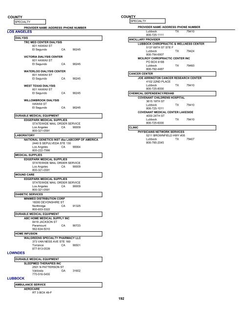 Texas True Choice Facility and Ancillary ... - Seton Health Plan