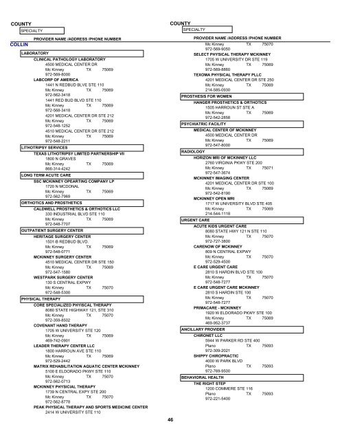 Texas True Choice Facility and Ancillary ... - Seton Health Plan