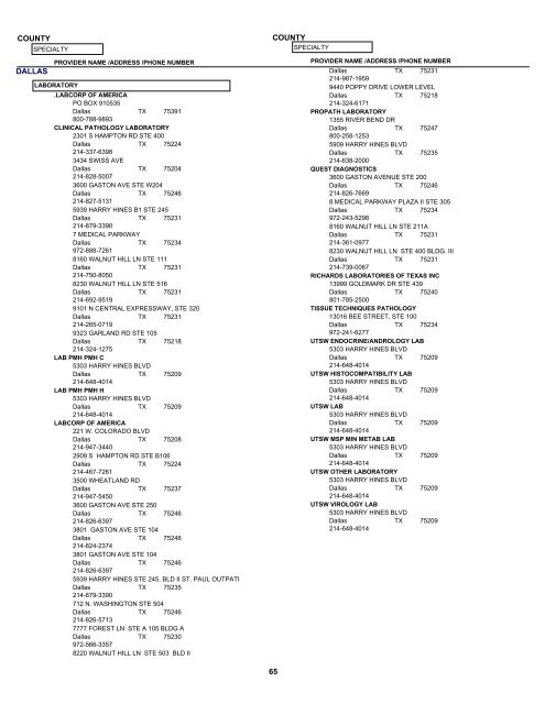 Texas True Choice Facility and Ancillary ... - Seton Health Plan