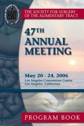 47th AnnuAl Meeting - Society for Surgery of the Alimentary Tract