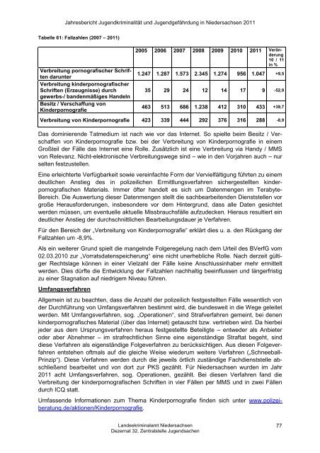 Jahresbericht Jugend 2011 - Landeskriminalamt Niedersachsen