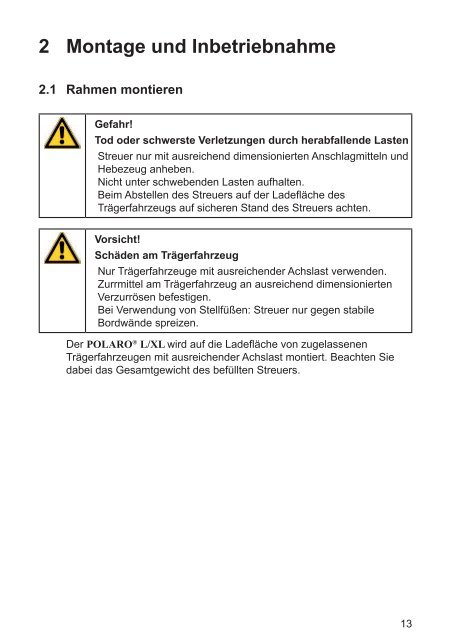 Betriebsanleitung Polaro L/XL - Remund + Berger