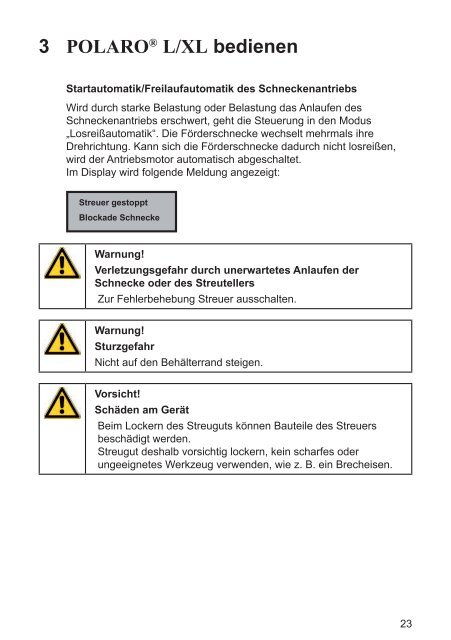 Betriebsanleitung Polaro L/XL - Remund + Berger