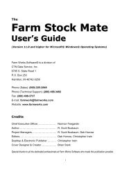 The Farm Stock Mate User's Guide - Farm Works Software