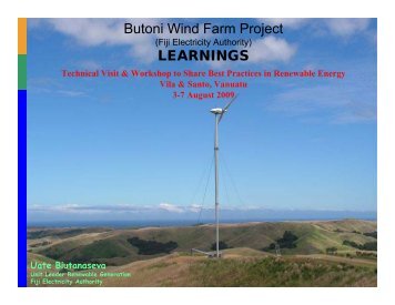 Butoni Wind Farm Project LEARNINGS