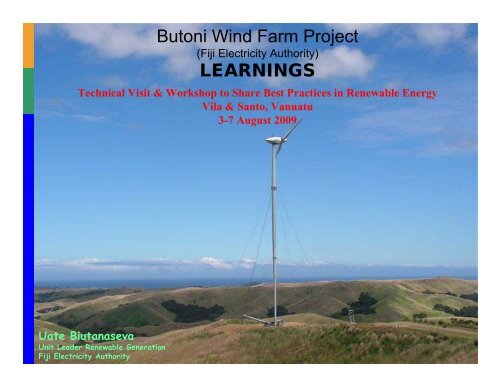 Butoni Wind Farm Project LEARNINGS