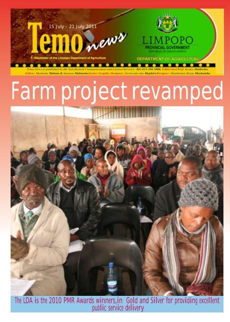 Farm project revamped - Limpopo Department of Agriculture