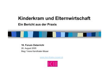 Kinderkram und Elternwirtschaft - Katholischer Laienrat Österreichs