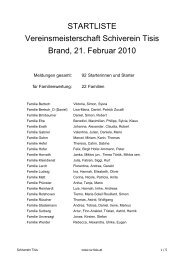 STARTLISTE Vereinsmeisterschaft Schiverein Tisis Brand, 21 ...